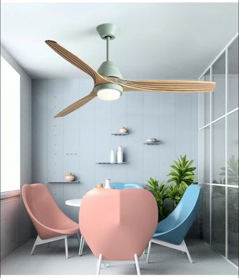 LED 20W সলিড কাঠের সিলিং ফ্যান কাঠের প্রপেলার সিলিং ফ্যান